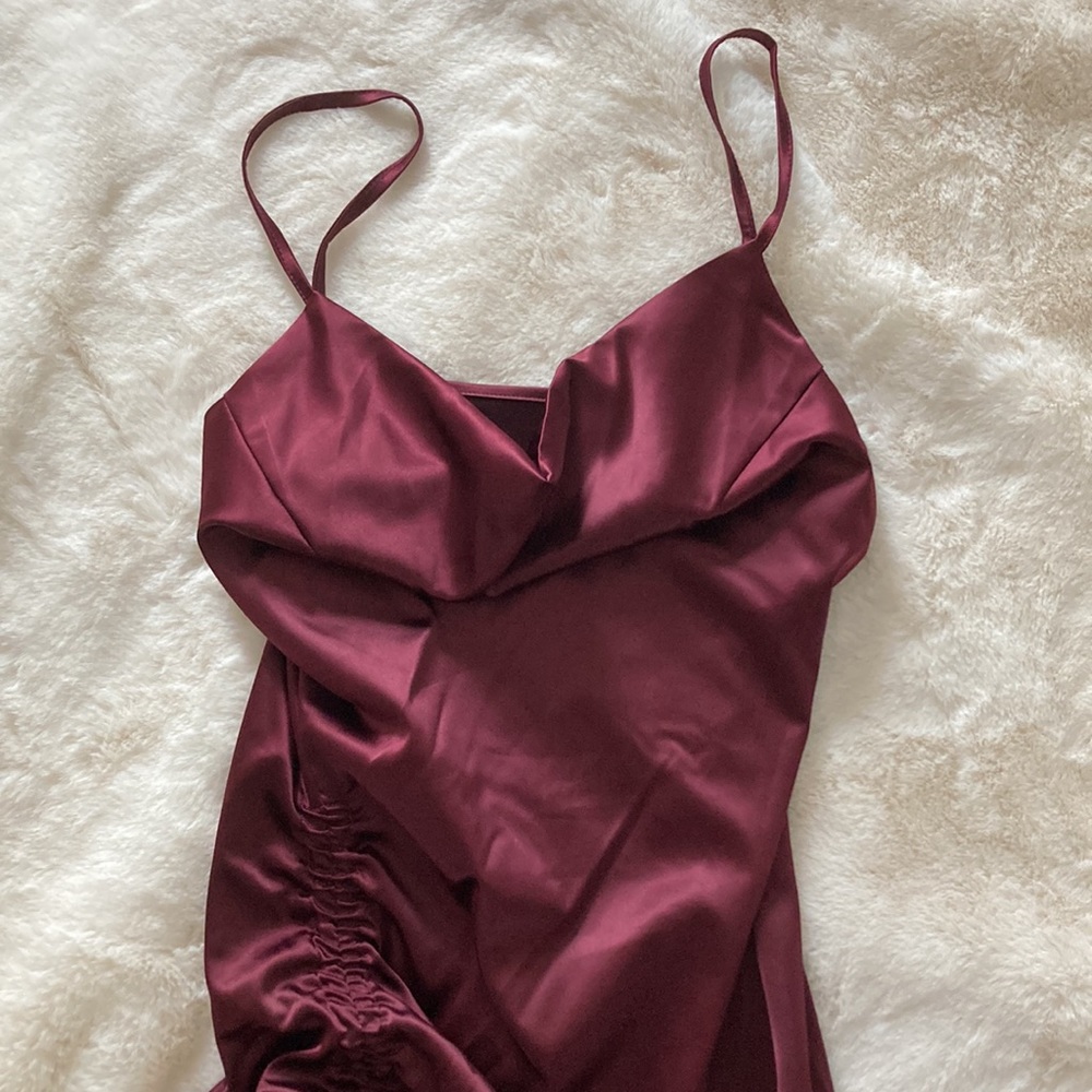 Satin Drawstring Dress NEW - Picture 6 of 8